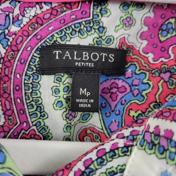 Talbots Floral And Paisley Light Weight Button Shirt Size Medium Petite - Picture 5 of 12